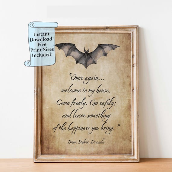 Dracula Book Quote Art Print, Gothic Wall Quote