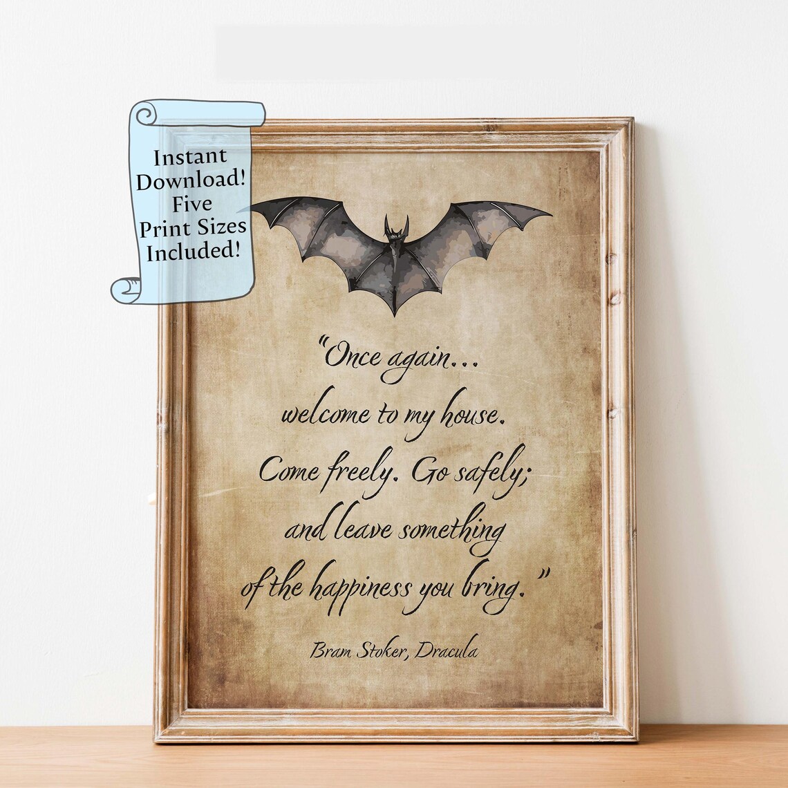 Dracula Book Quote Art Print, Gothic Wall Quote