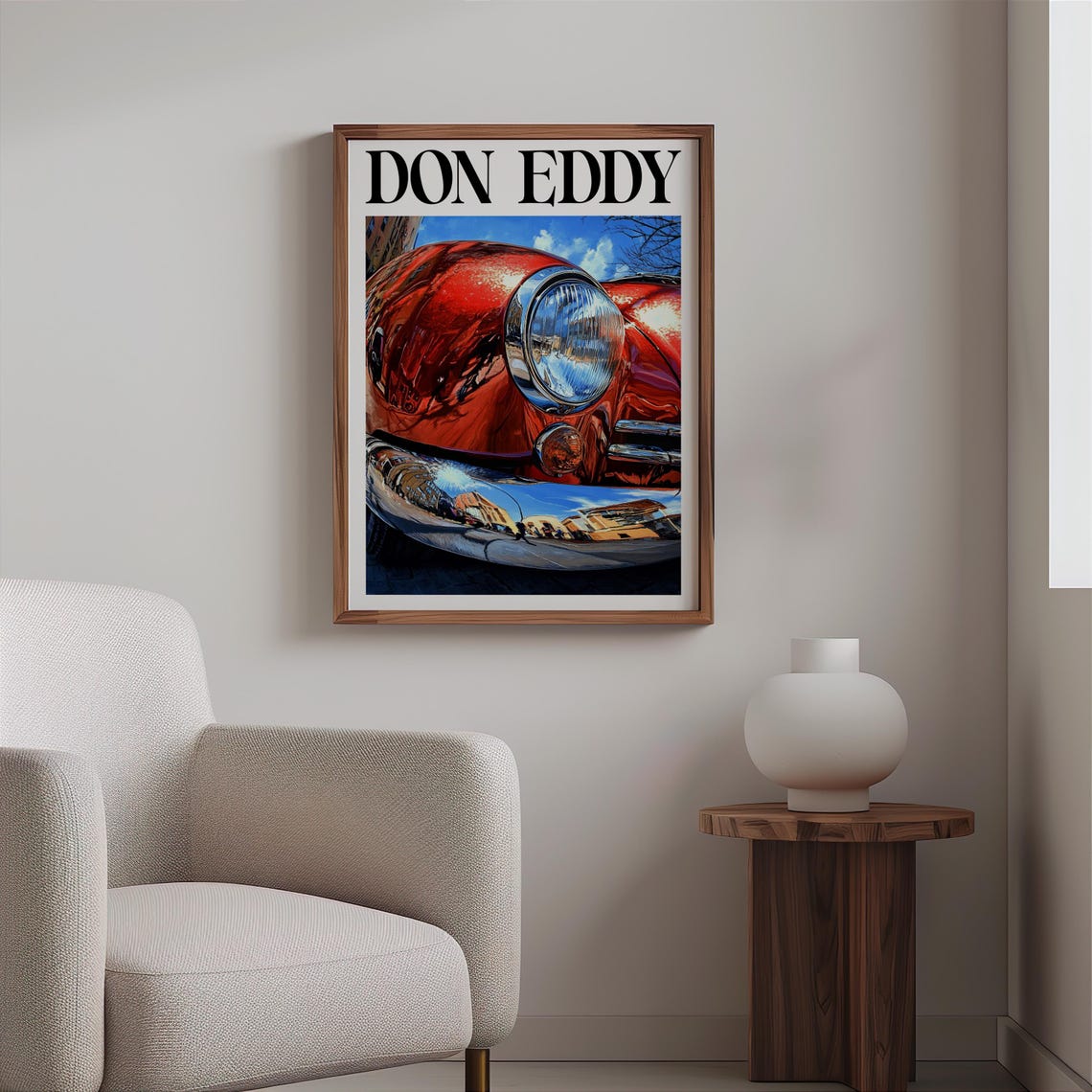 Don Eddy Style Red Classic Front Fender Sky Reflection Poster - Image 2