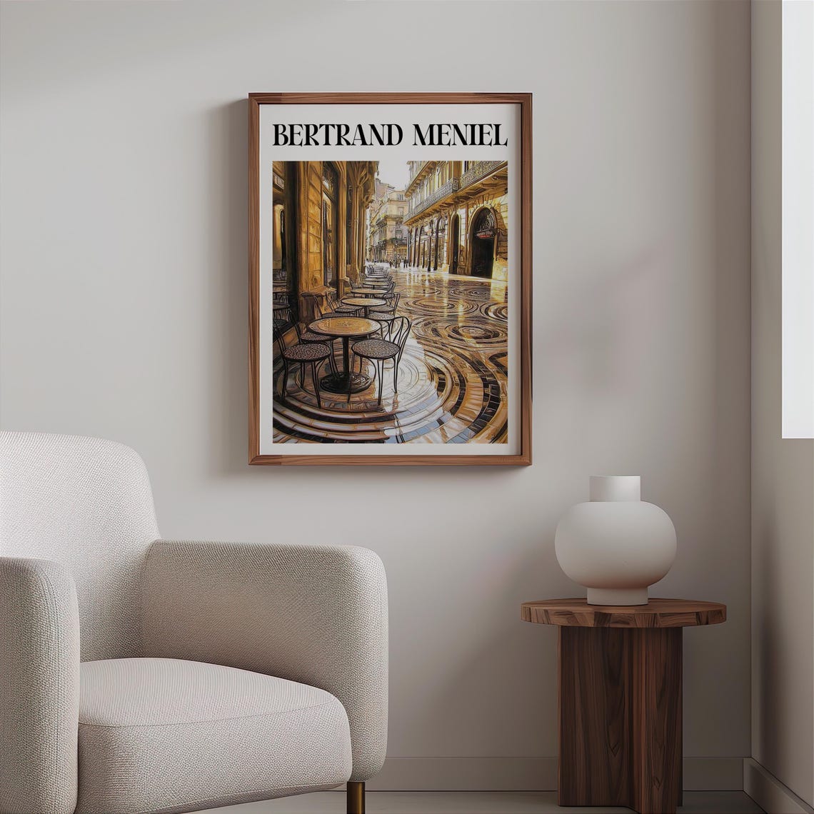 Bertrand Meniel Inspired Cafe Terrace Mosaic Spiral Tile Floor Poster - Image 2