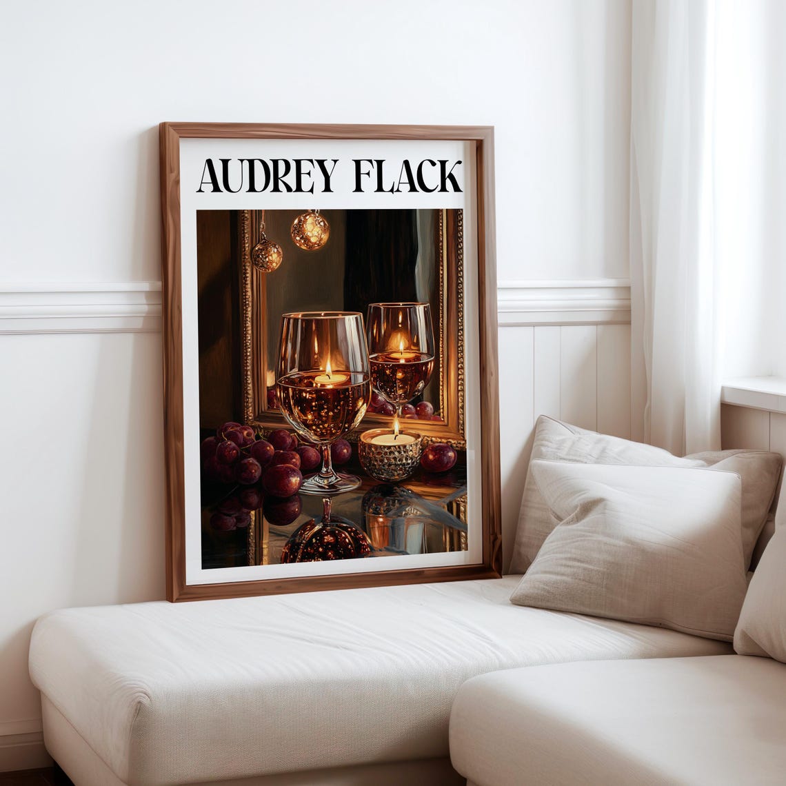 Audrey Flack Inspired Floating Candles Wine Glasses Orbs Poster