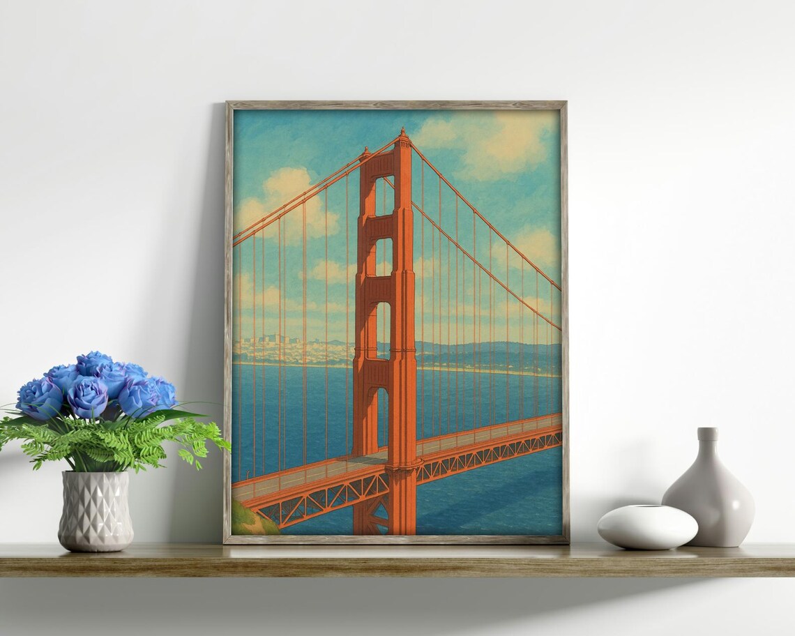 Golden Gate Bridge, Architectural Landmark Art Print