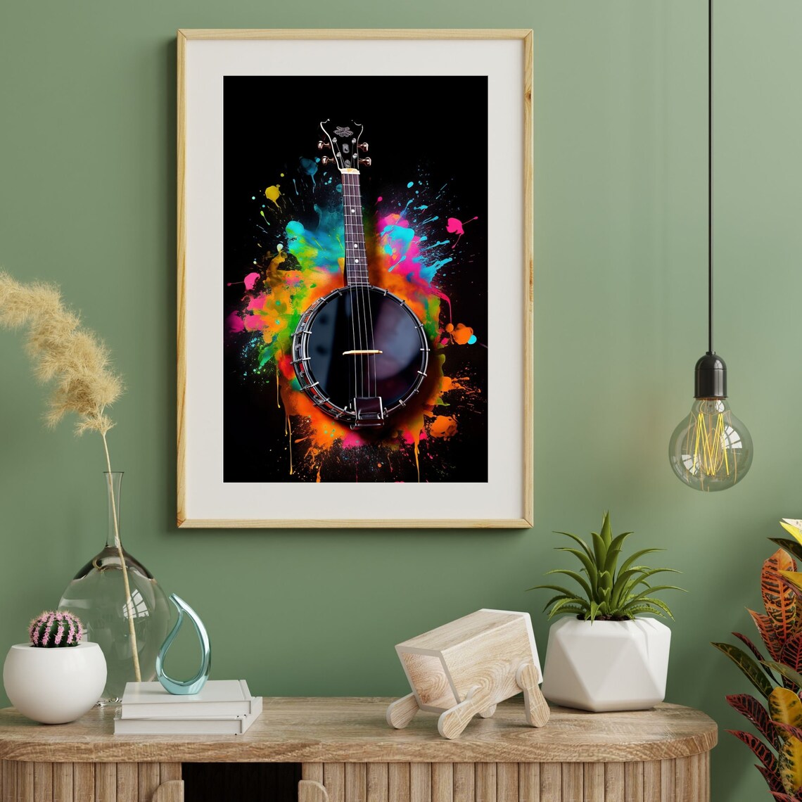 Banjo Poster, Musical Instrument Studio Decor - Image 2