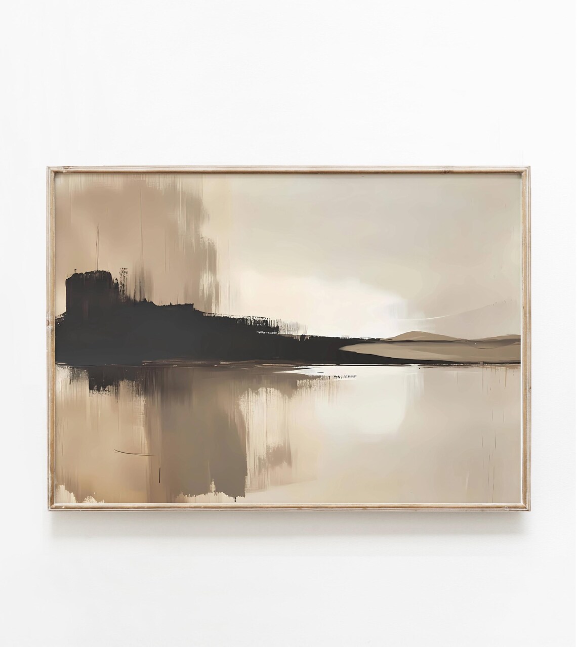 Abstract Neutral Landscape Art Print, Wabi Sabi