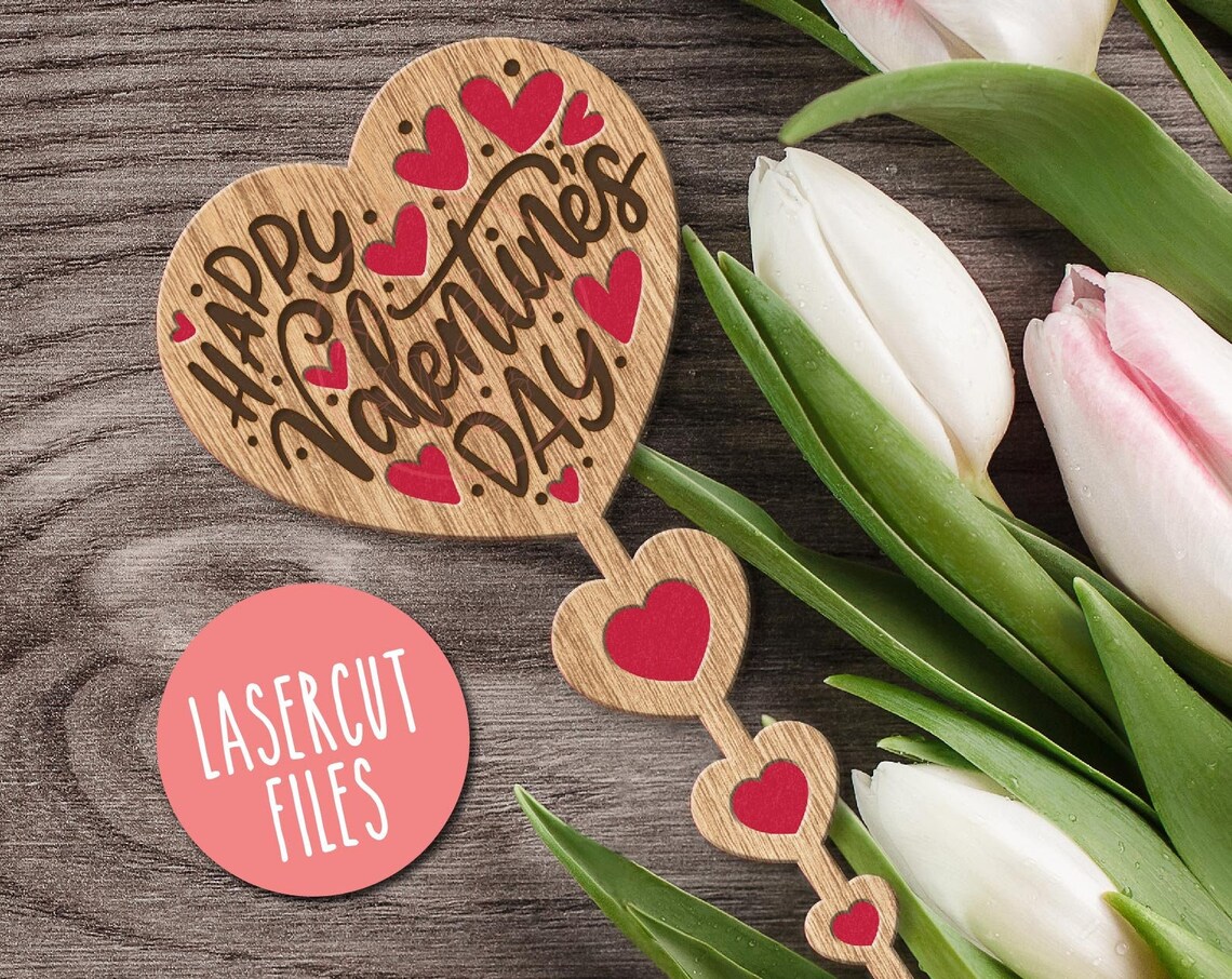 Happy Valentines Day Heart Stake, Valentine Art Print