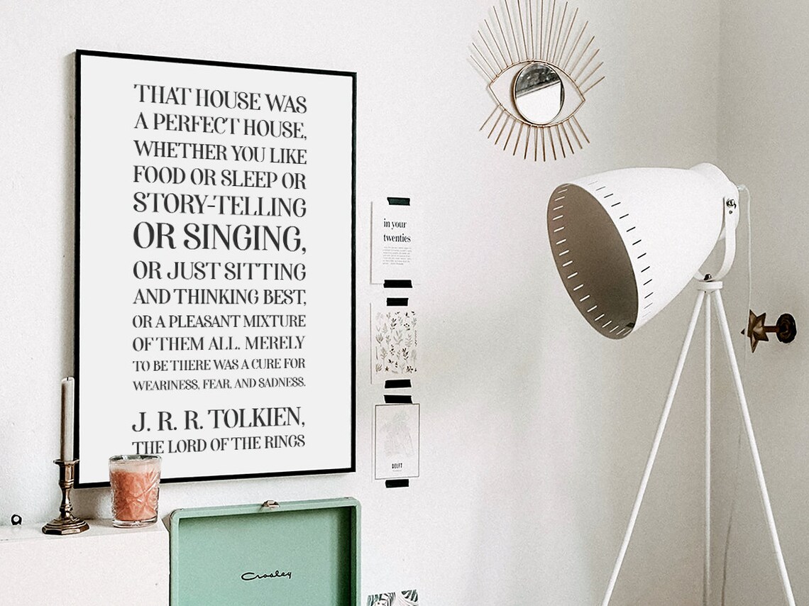 Tolkien Perfect House Quote Lord of the Rings Fan Entryway Poster - Image 3