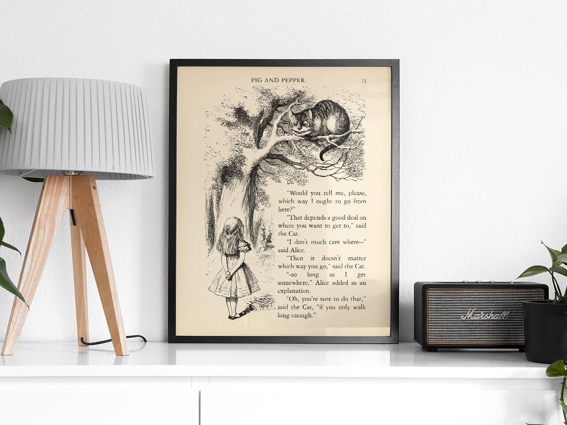 Alice in Wonderland Cheshire Cat Which Way Dialogue Page Poster - Image 2