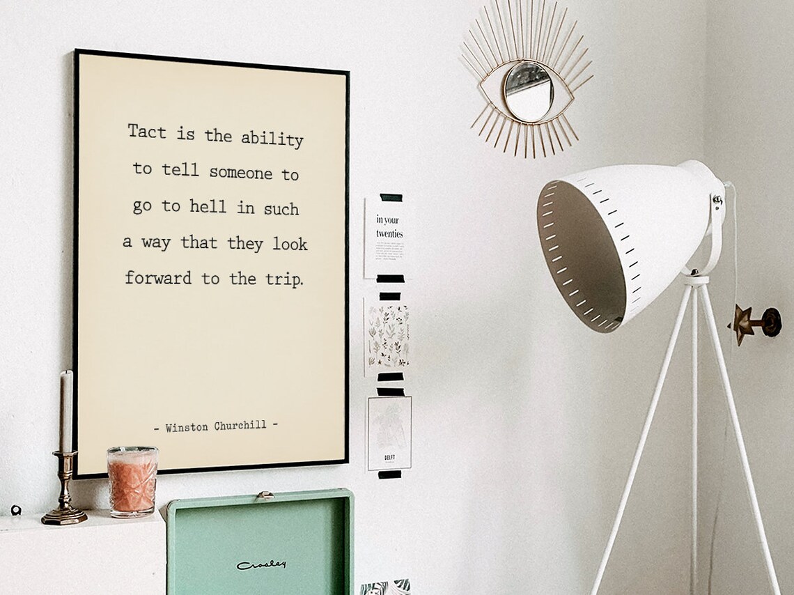 Tact Is The Ability Quote By Winston Churchill, Vintage - Image 3