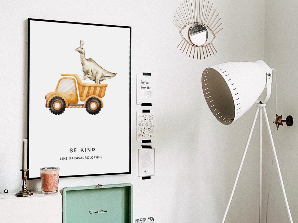 Dinosaur Parasaurolophus Nursery Art Print - Image 3