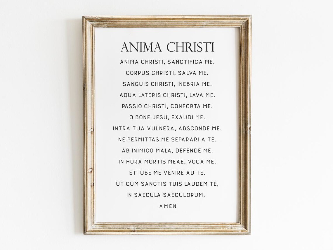 Anima Christi Prayer, Catholic Church Mass Decor