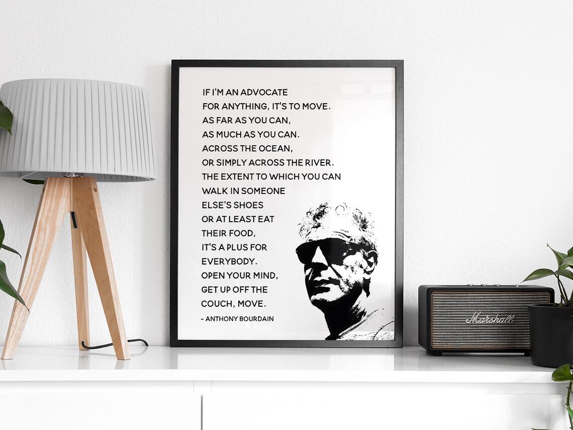 Anthony Bourdain Quote, Travel World Adventure Gift - Image 2