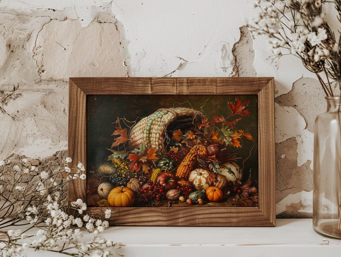 Thanksgiving Autumn Harvest Cornucopia Art Print - Image 3