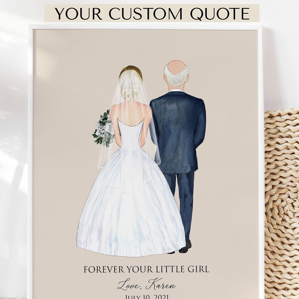 Forever Your Little Girl Father of the Bride Wedding Portrait Poster