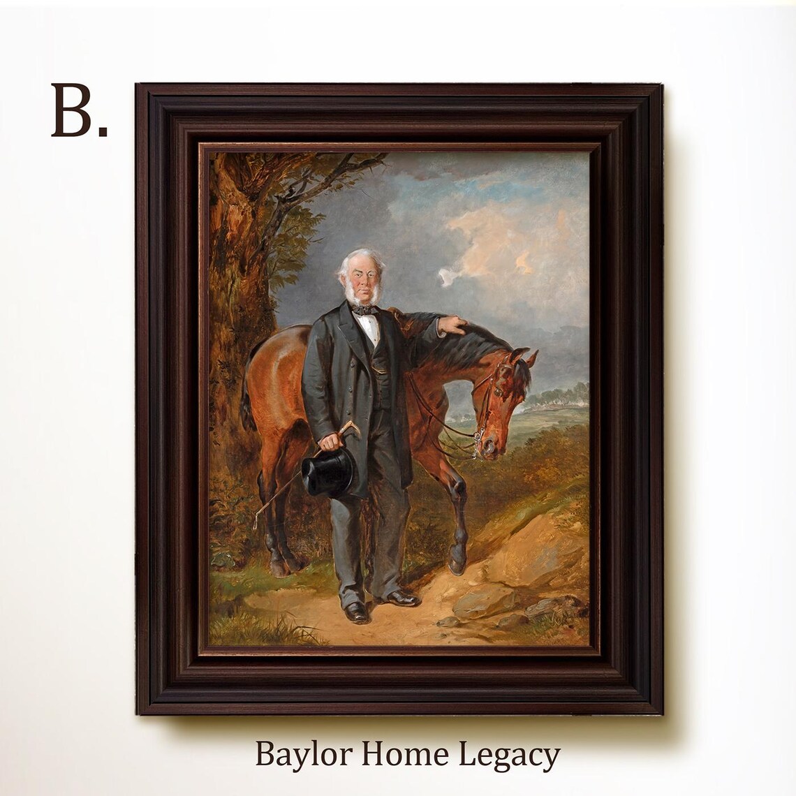 Victorian Gentleman With His Horse Vintage Equestrian Portrait Poster - Image 5