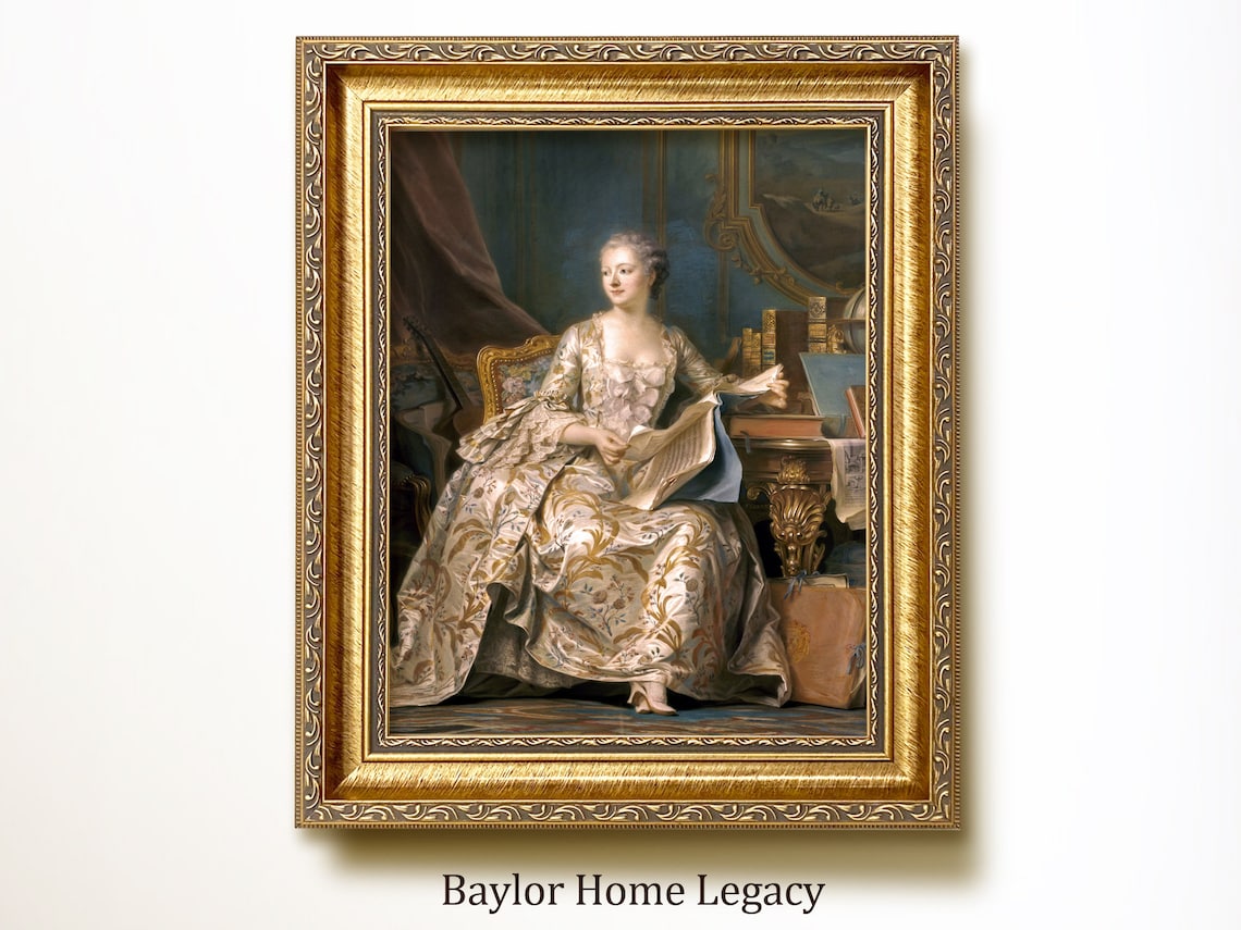 French Woman Portrait, Classic Oil Painting Print