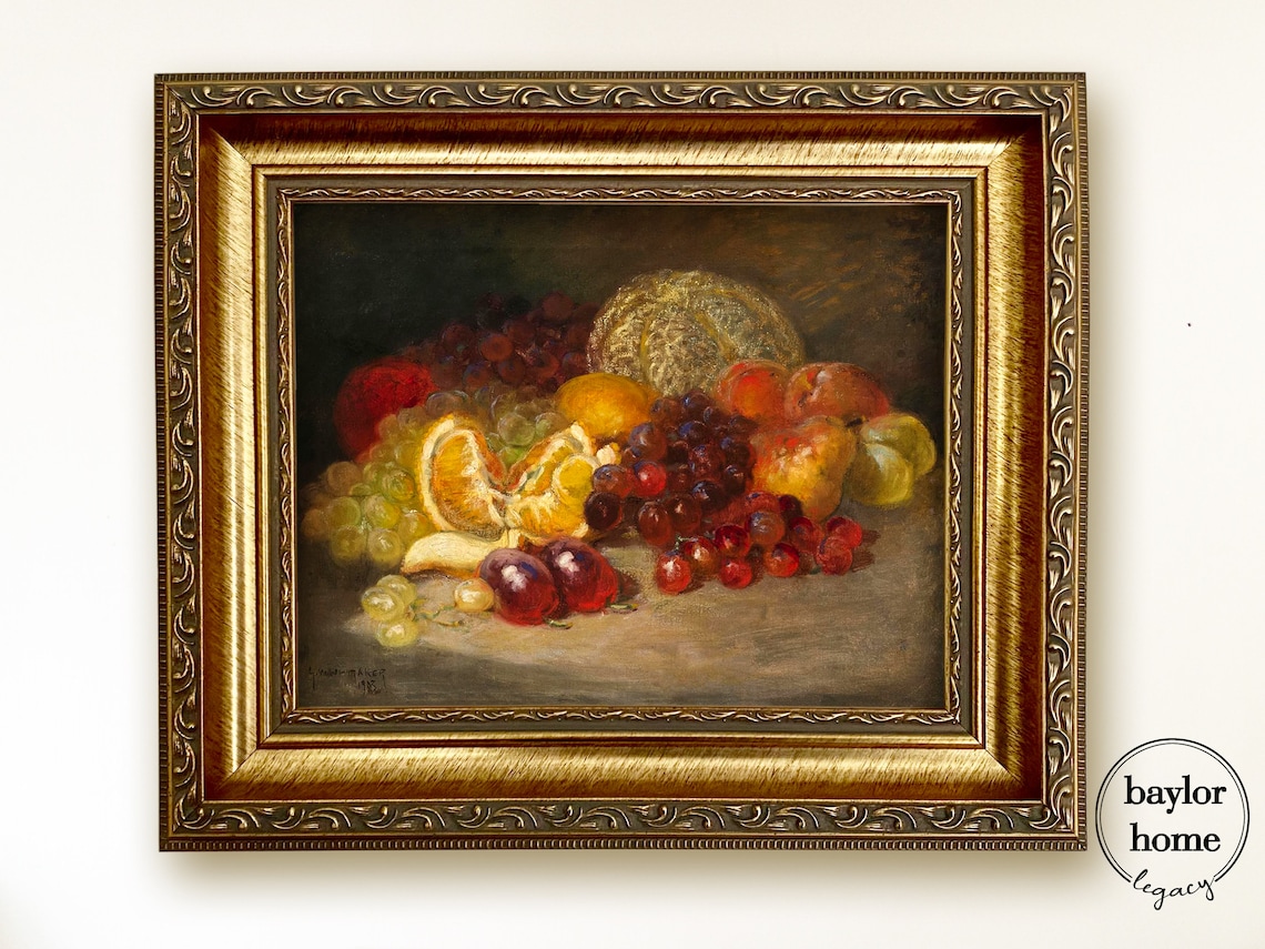 Fruit Still Life Oil Painting Art Print, Kitchen