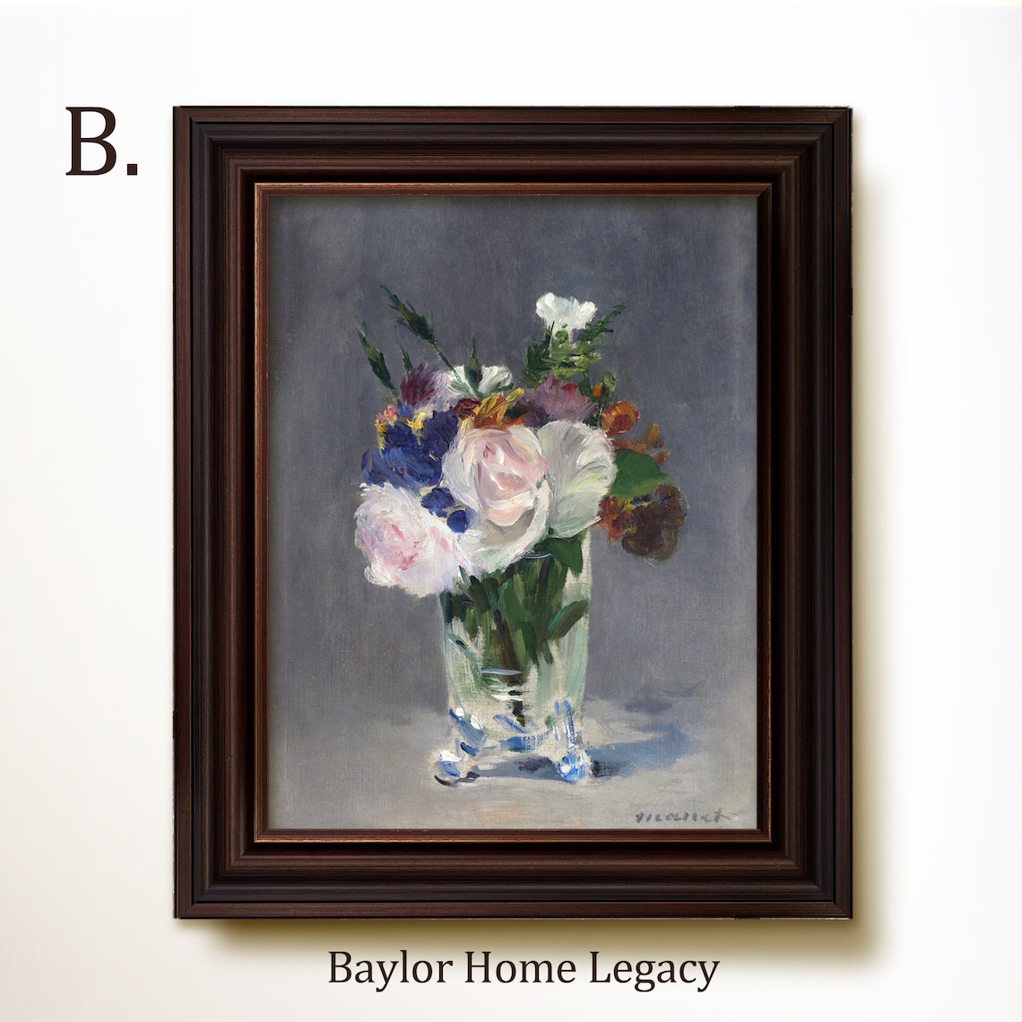 Manet Flowers in a Crystal Vase Impressionist Floral Still Life Art Poster - Image 4