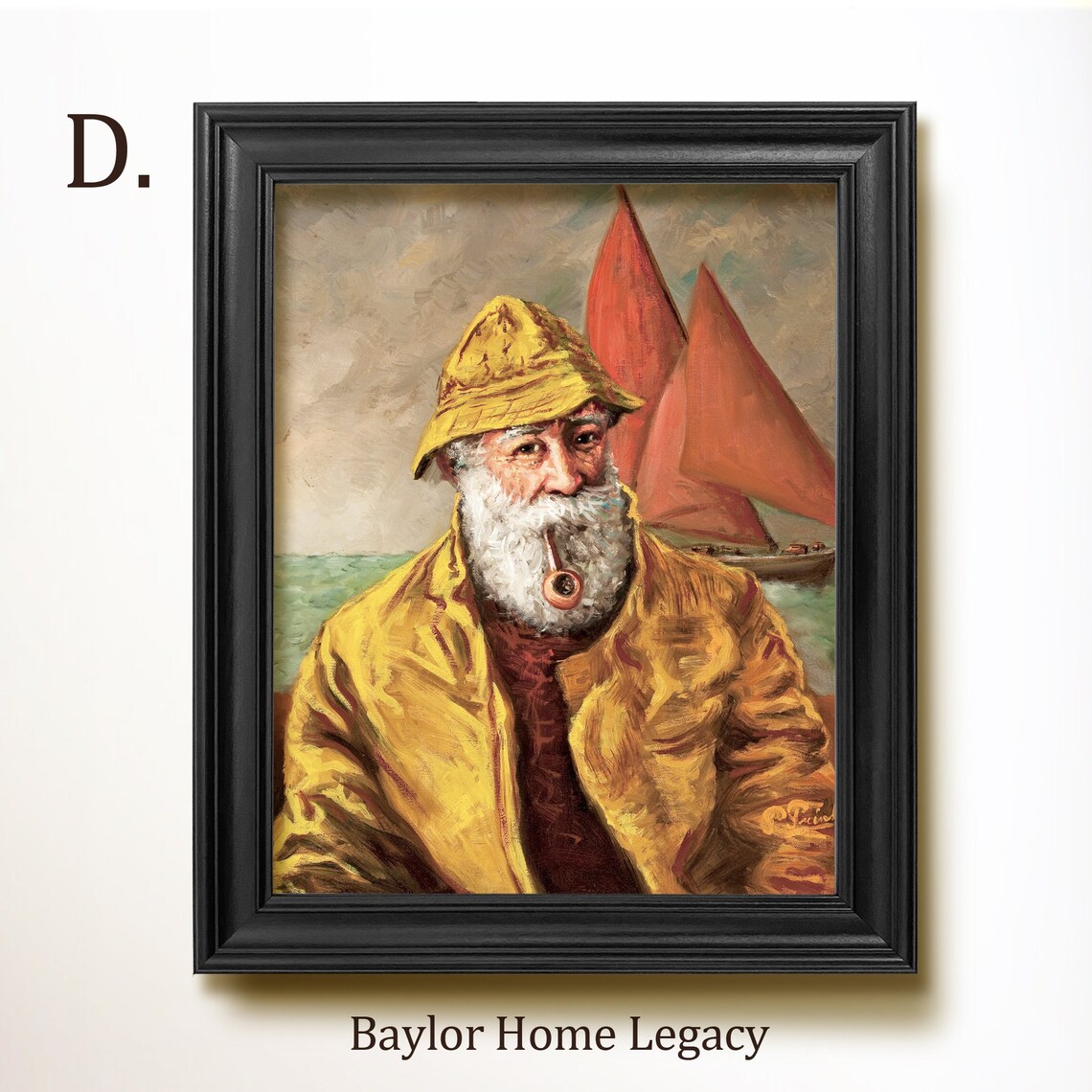 Sea Captain Oil Painting Print, Vintage Nautical - Image 2