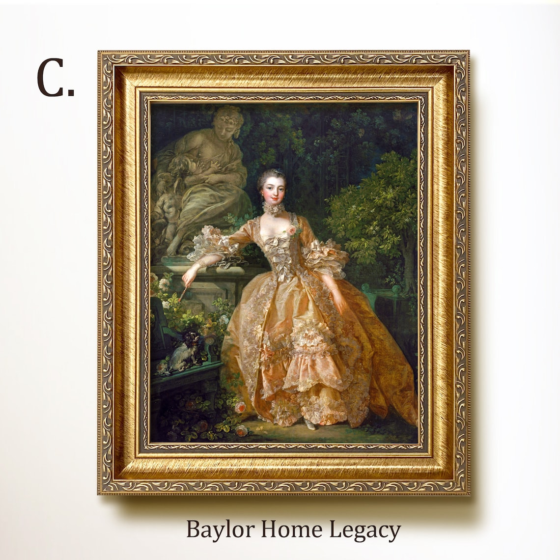 French Woman Portrait, Classic Oil Painting Art Print - Image 3