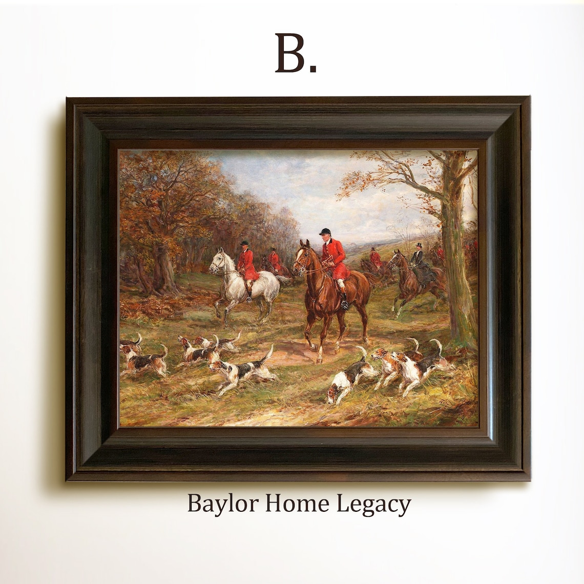 Fox Hunting Oil Painting, Classic Equestrian Art Print - Image 4