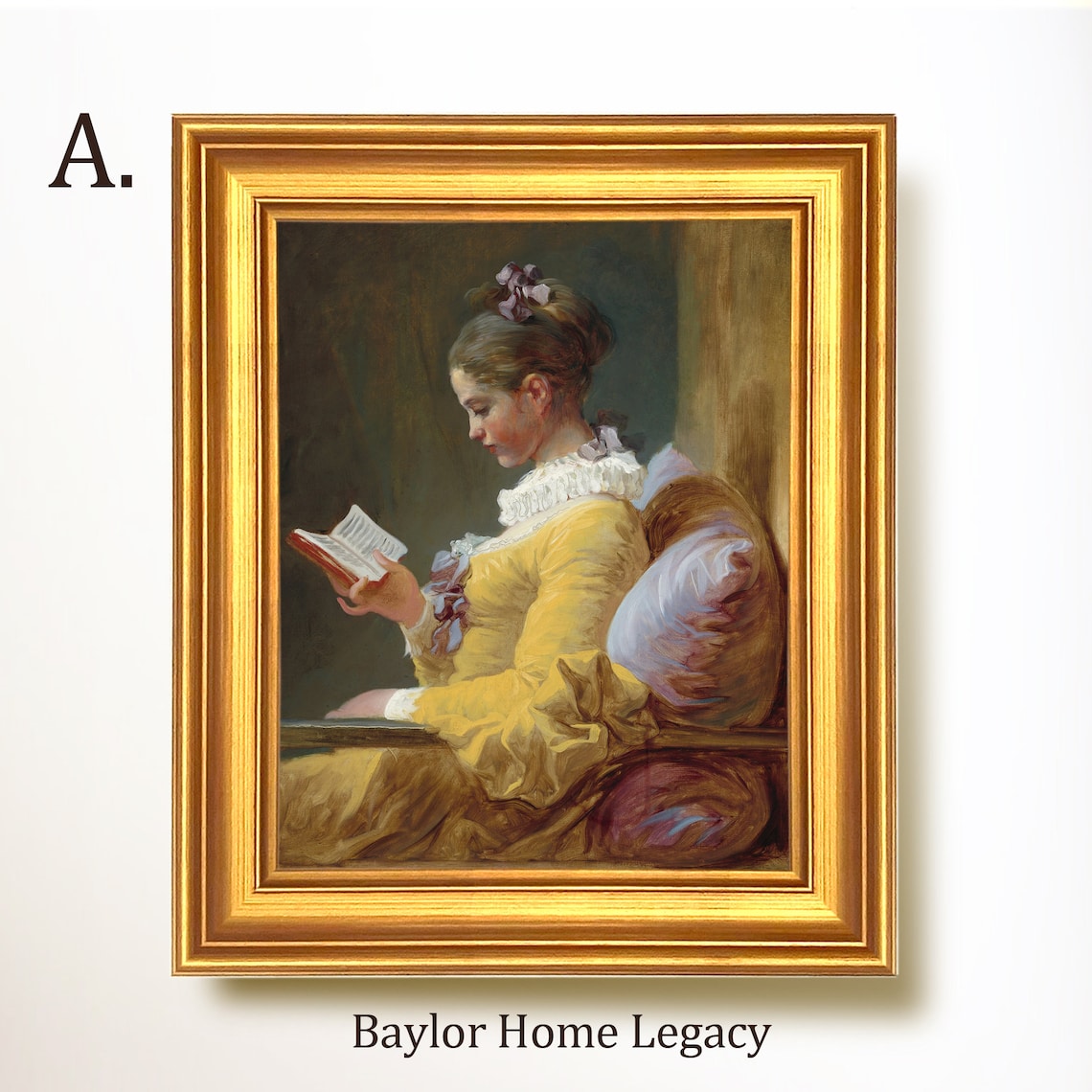 18th Century Woman Reading, Vintage French Portrait Art Print - Image 5