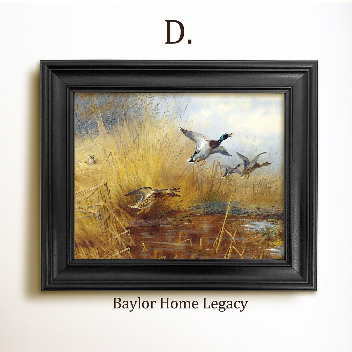 Mallard Ducks And Fox Vintage Wildlife Art Print - Image 2