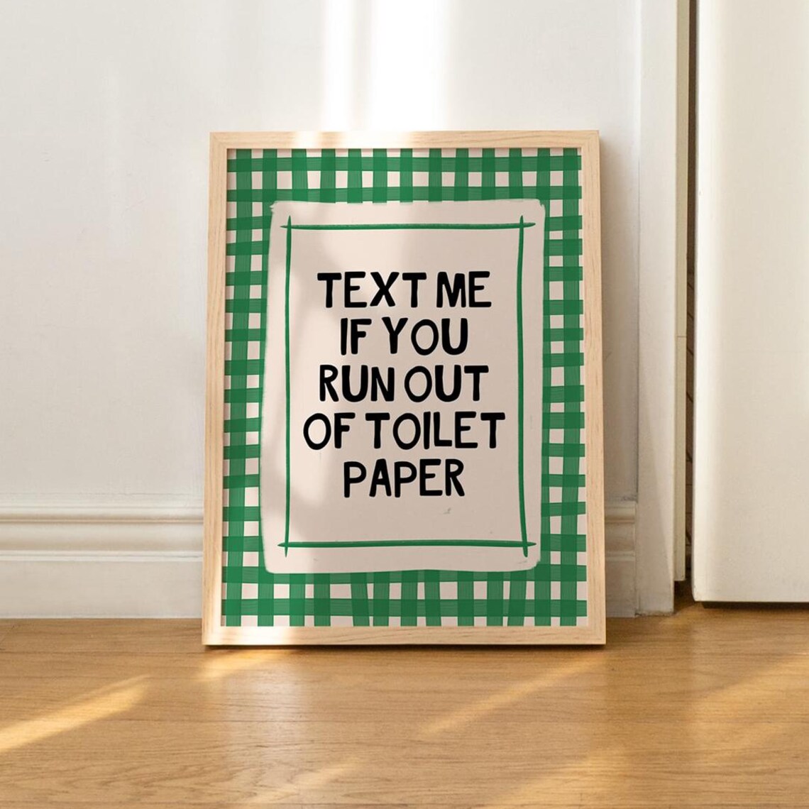 Funny Bathroom Art Print, Green Preppy Decor