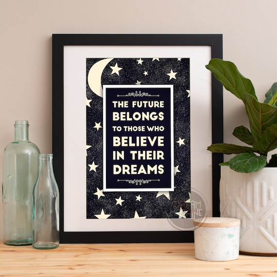 The Future Belongs Starry Night Sky Quote Motivational Poster