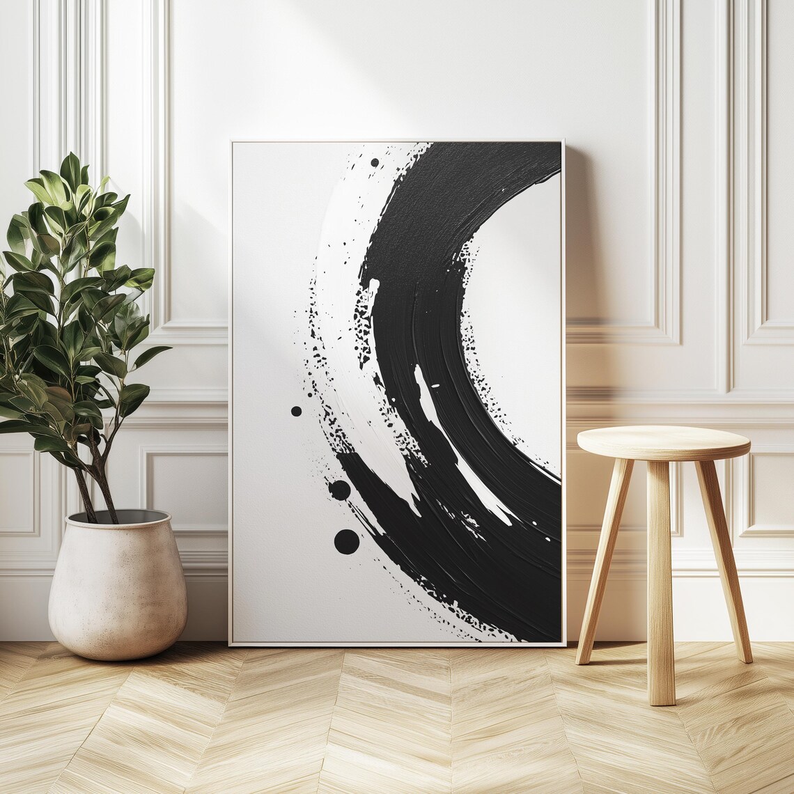 Zen Enso Circle Art Print, Minimalist Japanese Inspired