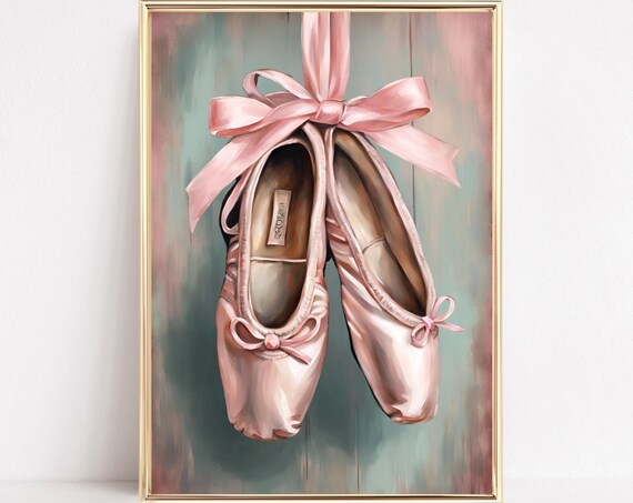 Ballet Shoes Coquette Vintage Balletcore Art Print