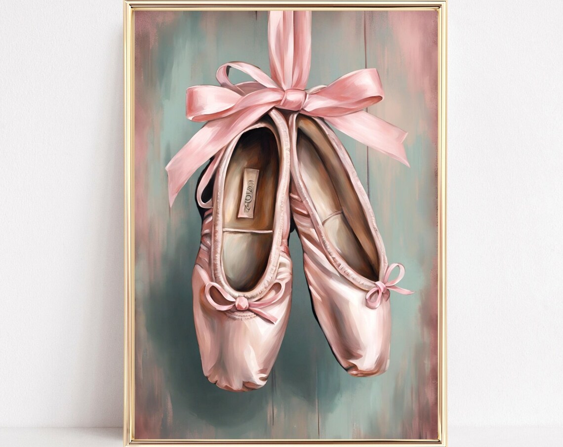 Ballet Shoes Coquette Vintage Balletcore Art Print
