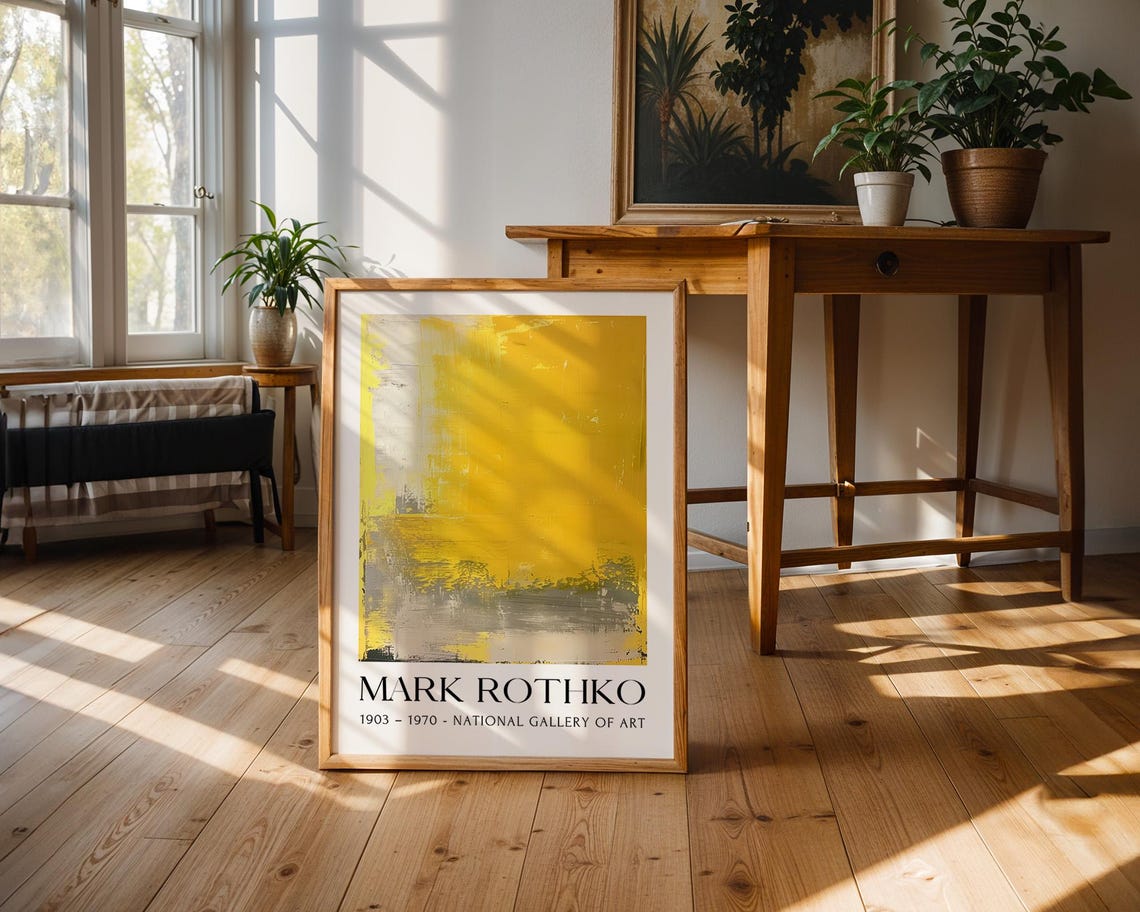 Mark Rothko Bright Yellow and Grey Color Field Exhibition Poster - Image 3