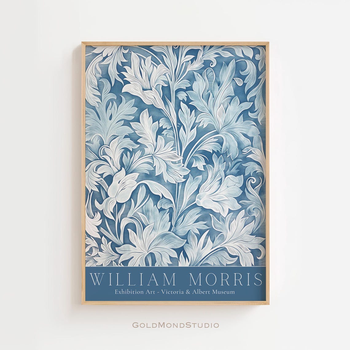 William Morris Blue Floral Victoria and Albert Museum Art Poster