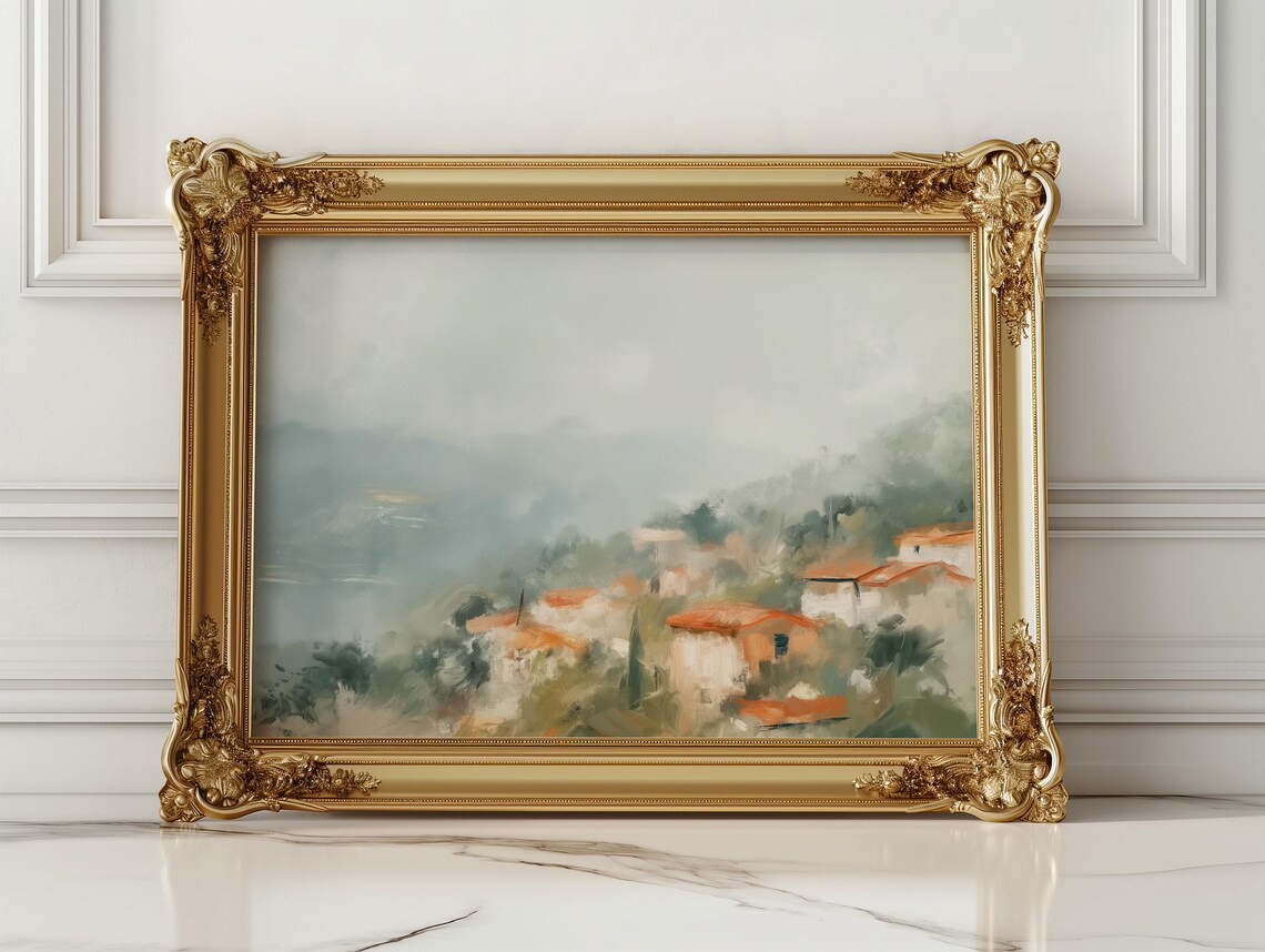 Mediterranean Hillside Village Terracotta Roofs Travel Poster - Image 2