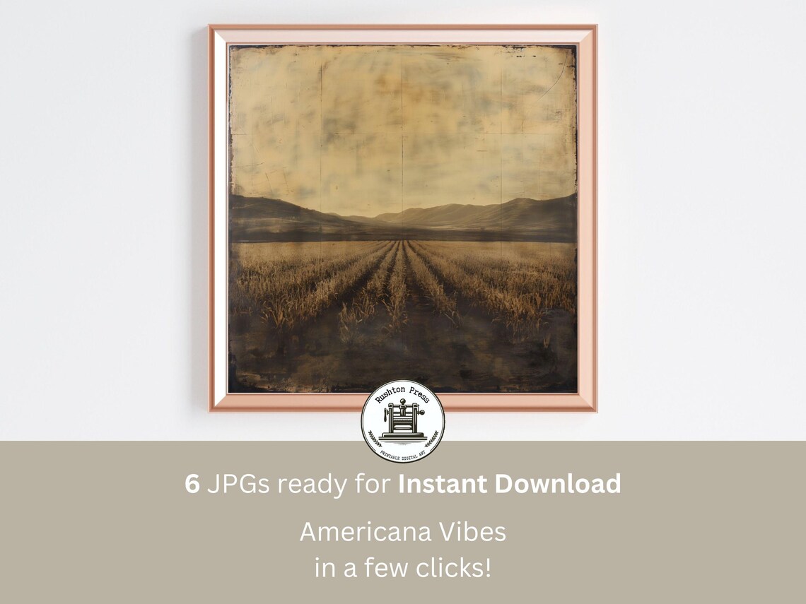 Vintage Cornfield Americana Landscape Art Print