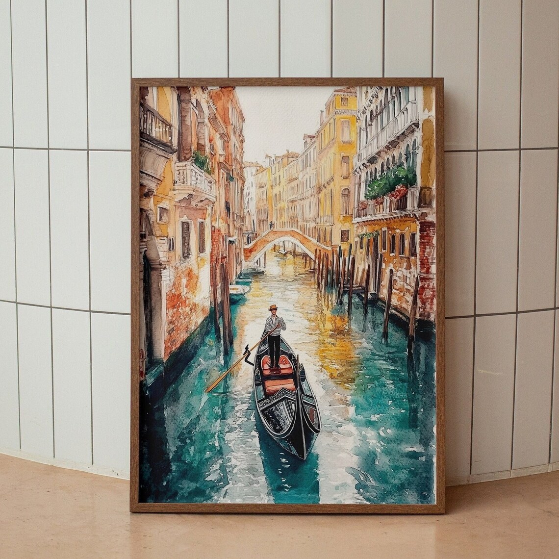 Venice Watercolor Travel Poster, Venezia Italy