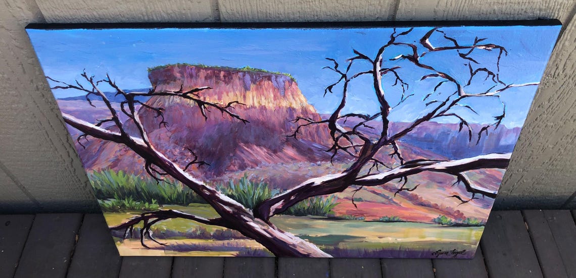 Abiquiu New Mexico Red Rock Mesa Twisted Juniper Desert Poster - Image 3