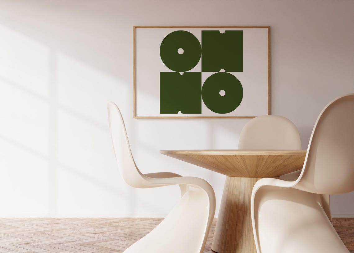 Oh No Green Bold Typography Poster Minimalist Funny Statement Decor
