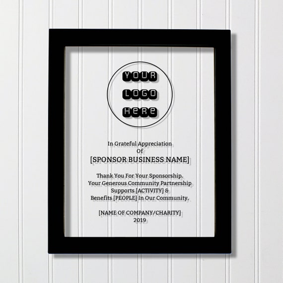 Sponsor Recognition Donor Floating Award Plaque Art Print