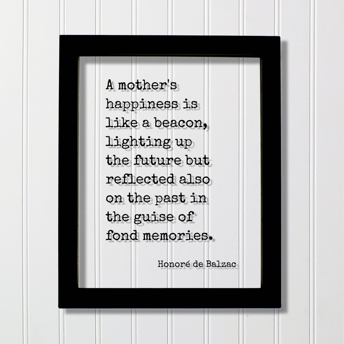 Honore de Balzac Mother's Happiness Beacon Quote Wall Poster