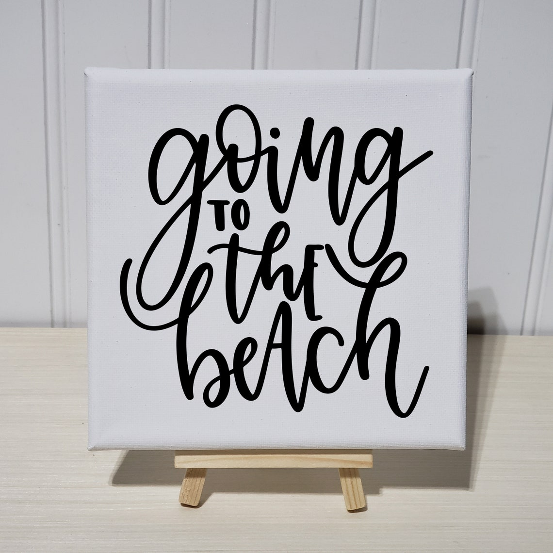 Going to the Beach Script Canvas Mini Easel Sign Beach Decor Poster