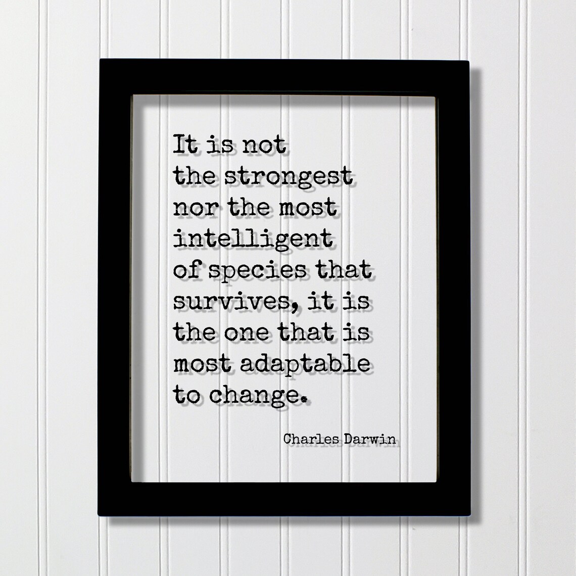 Charles Darwin Quote Art Print, Adaptation