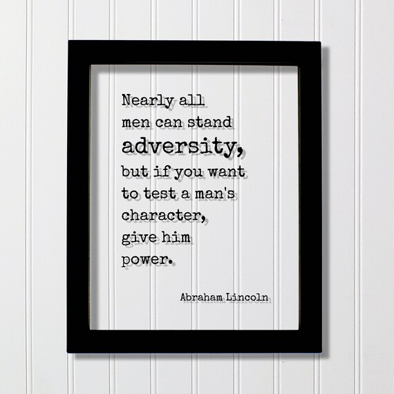 Abraham Lincoln Leadership Adversity Power Quote Poster Typography