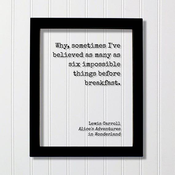 Lewis Carroll Floating Quote, Alice's Wonderland Art Print