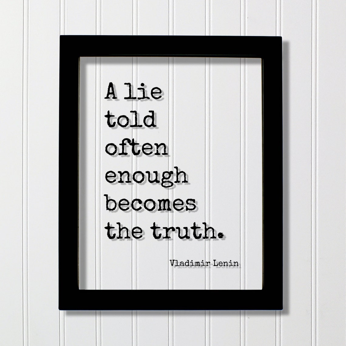 Vladimir Lenin Lie Becomes Truth Bold Wisdom Quote Wall Poster