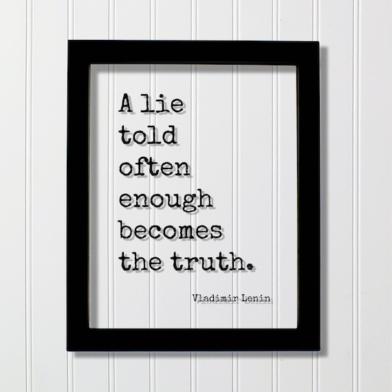 Vladimir Lenin Lie Becomes Truth Bold Wisdom Quote Wall Poster