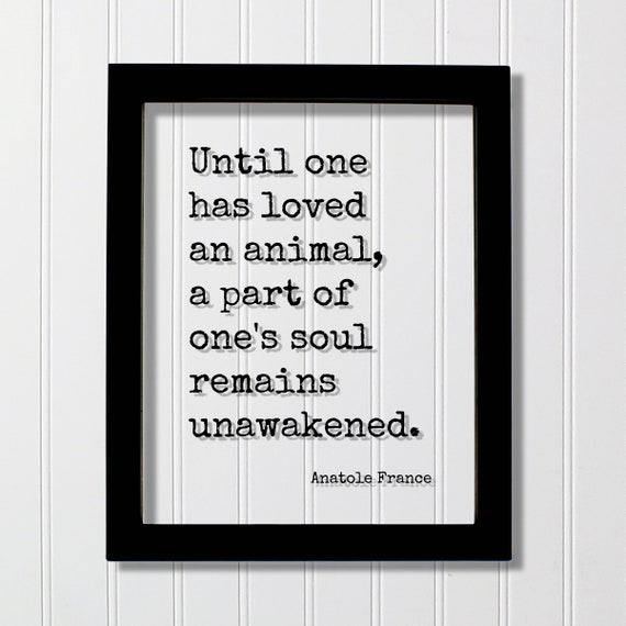 Anatole France Quote About Loving Animals, Art Print