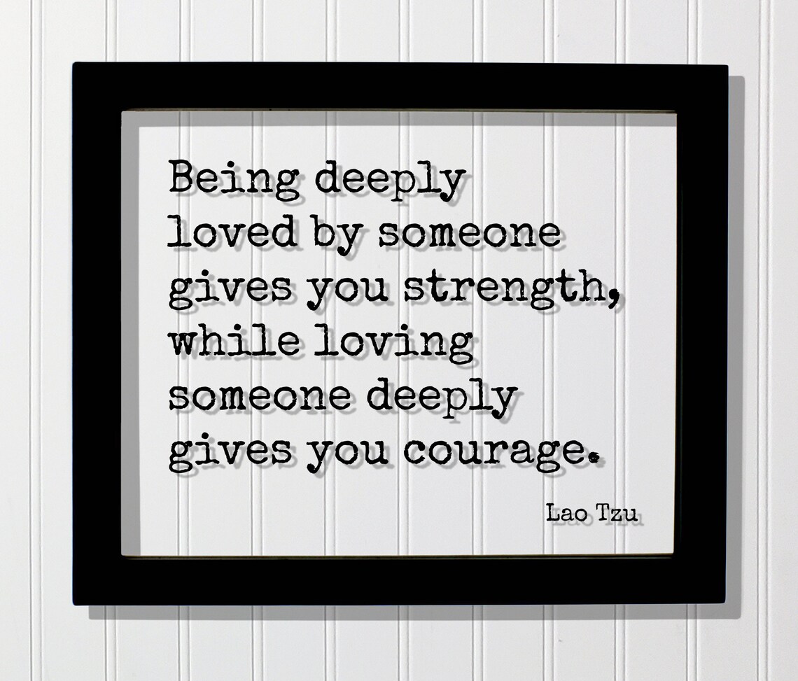 Lao Tzu Floating Quote Art Print, Love Quote