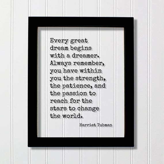 Harriet Tubman Quote Art Print, Typography Wall Art