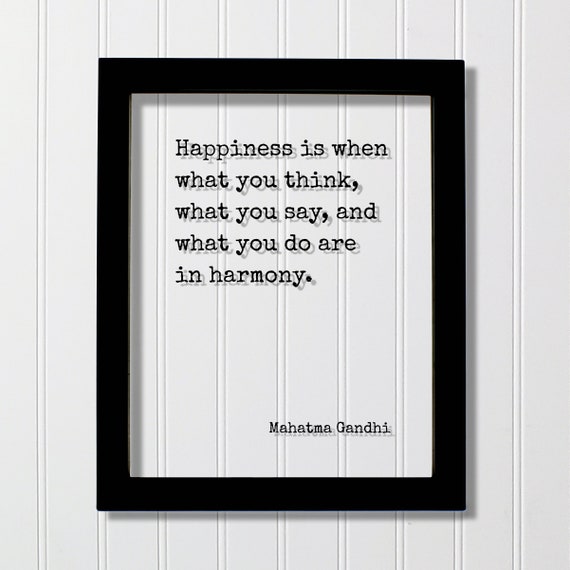 Mahatma Gandhi Quote Art Print, Harmony and Success